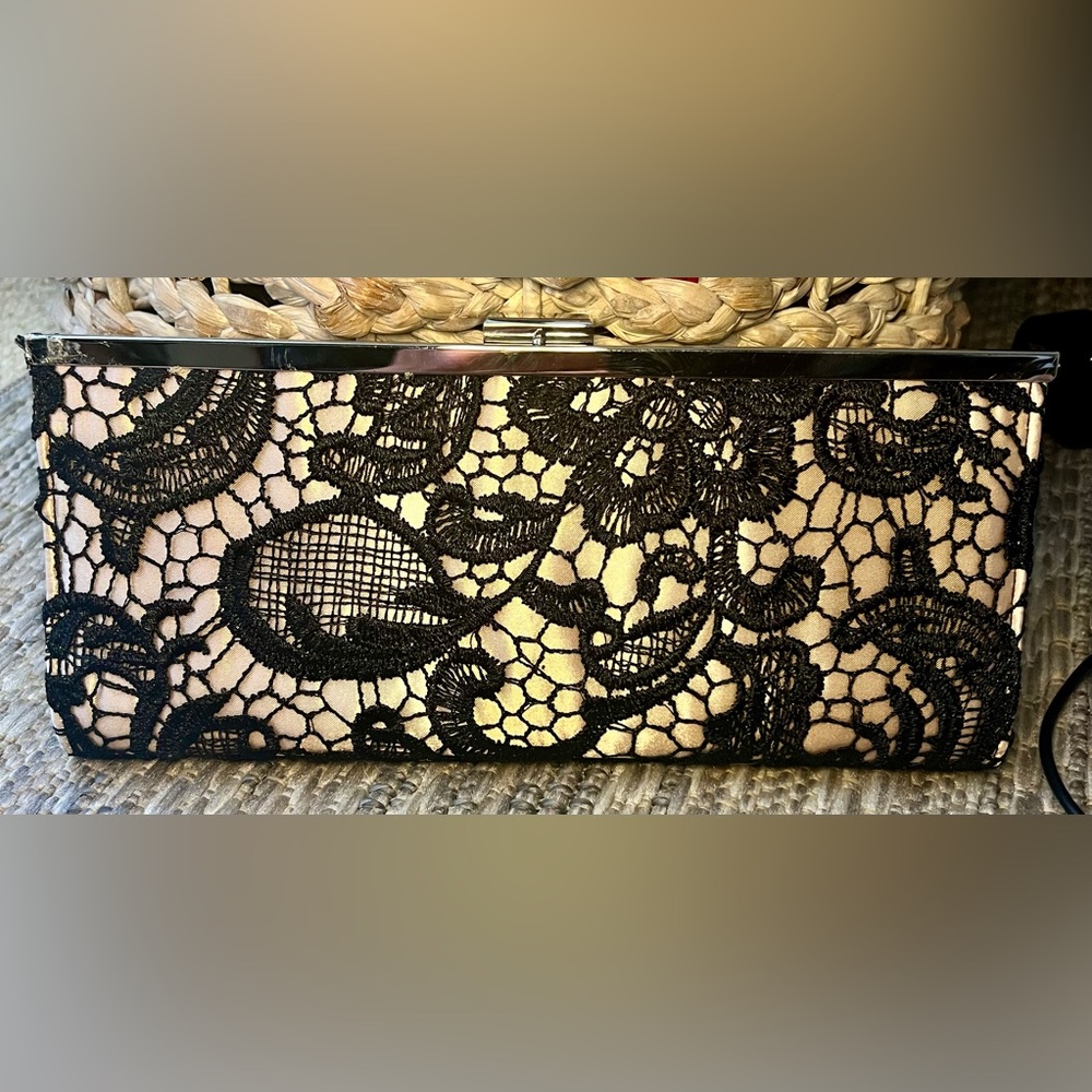 Elegant Black Lace Clutch